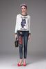 Snake Flower Embroidery Jeans 2022 Autumn Winter Female Vintage Denim Pants Ankle-Lengh Skinny Pencil Pants 630
