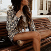 Snake Print Blazer Female Buttonless Suit 2023 Office Lady Retro Casual Long-sleeved Jacket Commuter Temperament Blazer