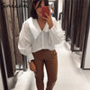 Snican basic white peter pan collar women blouse long sleeve office ladies uniform shirt za 2023 autumn spring camisa mujer chic