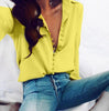 Softu Women Casual Solid Long Sleeve Blouse Lapel Shirt blouse shirt women Turn-down Collar Regular blusas Summer Shirts