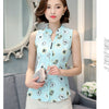 Women's Fashion Hot Top Summer Blouse V Neck Sleeveless Butterfly Print Casual Chiffon Linen Lady Blusas Shirts Tops