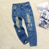 ripped jeans for women hole Women jeans boyfriend jeans for woman Loose size hole denim pants vintage high waist jeans femme