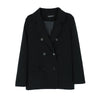 Solid Black Women Blazers Simple Double Breasted Loose Soft  All-match Korean Style Outwear Leisure Chic