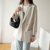 Solid Blazers Women Notched Autumn Outwear Simple Office Lady Casual Female Stylish Formal Tender Popular Daily Teens