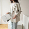 Solid Blazers Women Notched Autumn Outwear Simple Office Lady Casual Female Stylish Formal Tender Popular Daily Teens