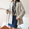 Solid Blazers Women Notched Autumn Outwear Simple Office Lady Casual Female Stylish Formal Tender Popular Daily Teens