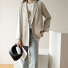 Solid Blazers Women Notched Autumn Outwear Simple Office Lady Casual Female Stylish Formal Tender Popular Daily Teens