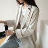 Solid Blazers Women Notched Autumn Outwear Simple Office Lady Casual Female Stylish Formal Tender Popular Daily Teens