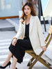 Solid Color Blazer Women 2023 Spring Autumn Temperament Office Lady Double Breasted Long Sleeve White Tops Clothing