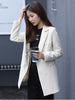 Solid Color Blazer Women 2023 Spring Autumn Temperament Office Lady Double Breasted Long Sleeve White Tops Clothing