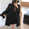 Solid Color Casual Blazers Women Fall 2022 Office Lady Blue Blazer Woman Long Sleeve Loose Two Buttons Jackets Female