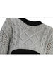 Solid Color Cropped Pullover Sweater Hollow Out Knitted 2023 Autumn Women Korean Style Casual Grey Y2k Long Sleeve Sweater 90s