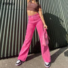 Solid Color Full Length Wide Leg Jeans Straight Loose Denim Pants High Waist Five Pocket Jeans Streetwear Femme Trousers
