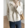 Solid Color Suit Retro Style Autumn Women's Two Buttons Short Design Casual Blazer