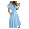 Solid Color Women Dresses Elegant Party V-neck Short Sleeve Lace Slim Summer Dresses For Wedding Guest Women Formal vestidos