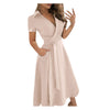 Solid Color Women Dresses Elegant Party V-neck Short Sleeve Lace Slim Summer Dresses For Wedding Guest Women Formal vestidos