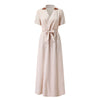 Solid Color Women Dresses Elegant Party V-neck Short Sleeve Lace Slim Summer Dresses For Wedding Guest Women Formal vestidos