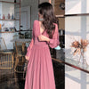 Solid Elegant Dress Women Autumn Sequin Party Midi Dress Female Casual Chiffon Slim Korean Dress 2023 Autumn Women's Clothing