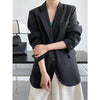 Solid Flap Detailed Button Up Oversized Blazer White / Black Spring Women Tweed Coat