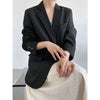 Solid Flap Detailed Button Up Oversized Blazer White / Black Spring Women Tweed Coat