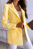 Solid Long Sleeve Blazers Women Simplicity Jacket Notched Collar Coat Single Button Pocket Female Autumn Casual Blazers Ladies