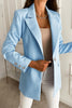 Solid Long Sleeve Blazers Women Simplicity Jacket Notched Collar Coat Single Button Pocket Female Autumn Casual Blazers Ladies