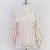 Solid Stand Women Tops Pink Clothes Blusas Mujer De Moda 2023 Vintage Ladies Tops Long Sleeve Lace Blouse Shirts 6899 50