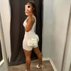 Solid Two Piece Set Hook Button Tank Top Biker Shorts Tracksuit Loungewear Women Summer Outfits Workout Matching Sets
