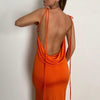 Solid Vestido Elegant Spaghetti Strap Sexy Backless Draped Maxi Dress For Women Sleeveless Night Club Party Long Dresses Sexy