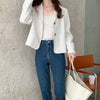 Solid Women Blazers Single Breasted Short All-match Simple Coat Elegant Long Sleeve Leisure Spring Chic Korean Style