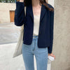Solid Women Blazers Single Breasted Short All-match Simple Coat Elegant Long Sleeve Leisure Spring Chic Korean Style