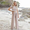 Solid Women Tracksuit Summer Homewear Two Piece Set Casual Loose Yoga Sweatshirt Sets Crop T-shirt And Trouser Sets Outfits