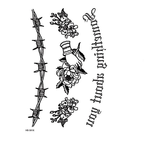 Something about you Waterproof Temporary Tattoo sticker Flower body art tatoo sleeve men Glitter tattoos Men tatuajes temporales