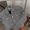 Song Style Suit Short Jacket Women's Buckle Plaid Suit