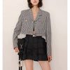 Song Style Suit Short Jacket Women's Buckle Plaid Suit
