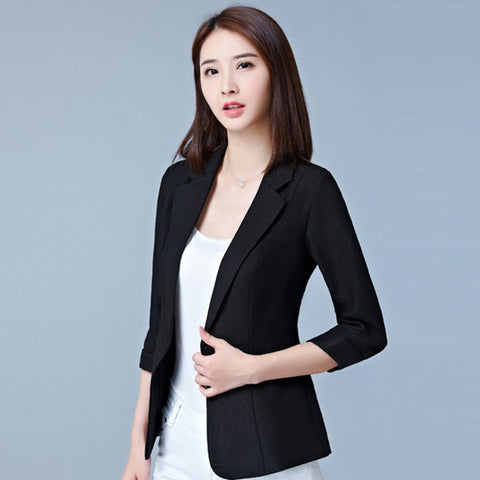 Blazer Feminino Plus Size 5XL Formal Autumn women's jacket White Female Office Ladies Tops Korean Fashion