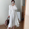 South Korea Chic French Style Design Tie-Waist Trimming Loose Slimming Cute Youth-Looking Long below the Knee Fairy Dress