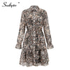 Southpire Leopard Print Long Sleeves Vintage Women's Dress Elegant Spring Summer Shirt Dress Party Daily Female Clothing