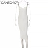 Spaghetti Strap Bodycon Sexy Midi Dress for Women 2023 Summer Elegant Backless Party Evening White Slip Long Dresses ClubOutfits