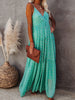 Spaghetti Strap Dress Women Summer Loose Long Boho Beach Dress Print Sleeveless V Neck Floor Length Sundress Sexy Robe Femme