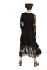 Spanish Mesh Stitching Embroidery Black Slim Dress