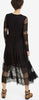 Spanish Mesh Stitching Embroidery Black Slim Dress