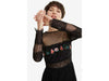 Spanish Mesh Stitching Embroidery Black Slim Dress