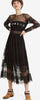 Spanish Mesh Stitching Embroidery Black Slim Dress