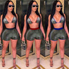 Sparkly Metallic Sexy Club Outfits for Women Shorts 2 Piece Set Night Party Matching Sets Birthday 2 Piece Sets Womens Outfits