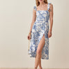 Splend Moda Summer 2023 Camisole Ruffle Side Slit Floral Print Elastic Folds Women Dress Zipper Vestido Fashion