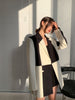 Spliced Black-white Contrast Suit Jacket Female 2023 Spring and Autumn Retro Design Loose Suit Blazer Women Jacket Women