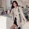 Spliced Striped Chic White Blazer Women Spring Full Sleeve Casual Suit Coats Oversized 4xl  Elegant Business Work Outwear
