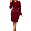 Split Female Women Long Sleeve Tops Skinny Skirt Office Suit for Office