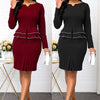 Split Female Women Long Sleeve Tops Skinny Skirt Office Suit for Office